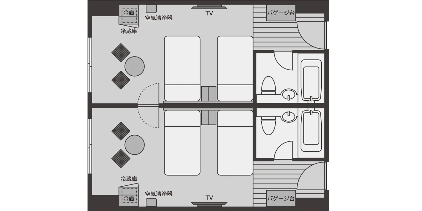 标准双床连通房